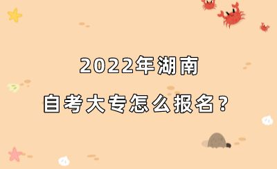 2022年湖南自考大专怎么报名？