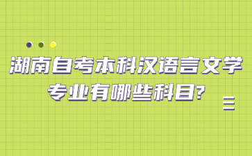 湖南自考本科汉语言文学专业有哪些科目?